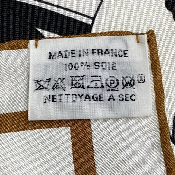 HERMES Carré Double Face 140 H923986S White Black cuir - Scarf - Picture 3 of 5